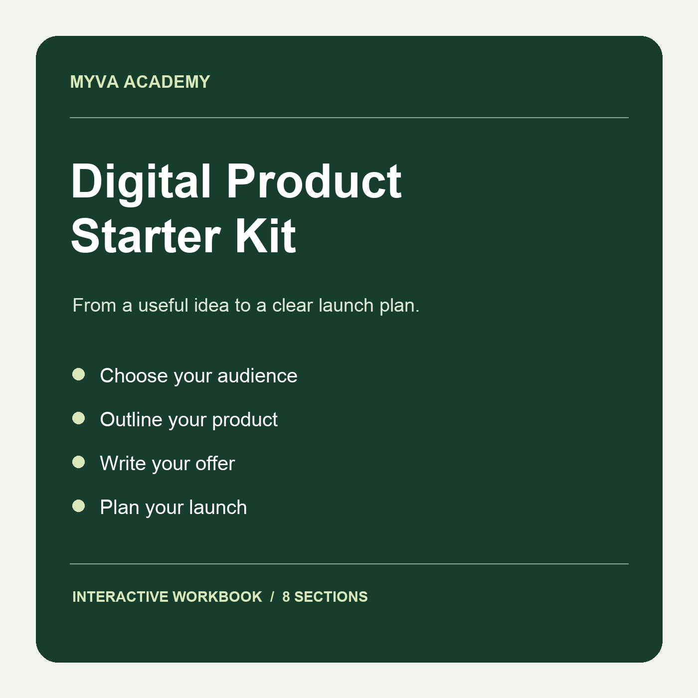 MYVA Digital Product Starter Kit cover